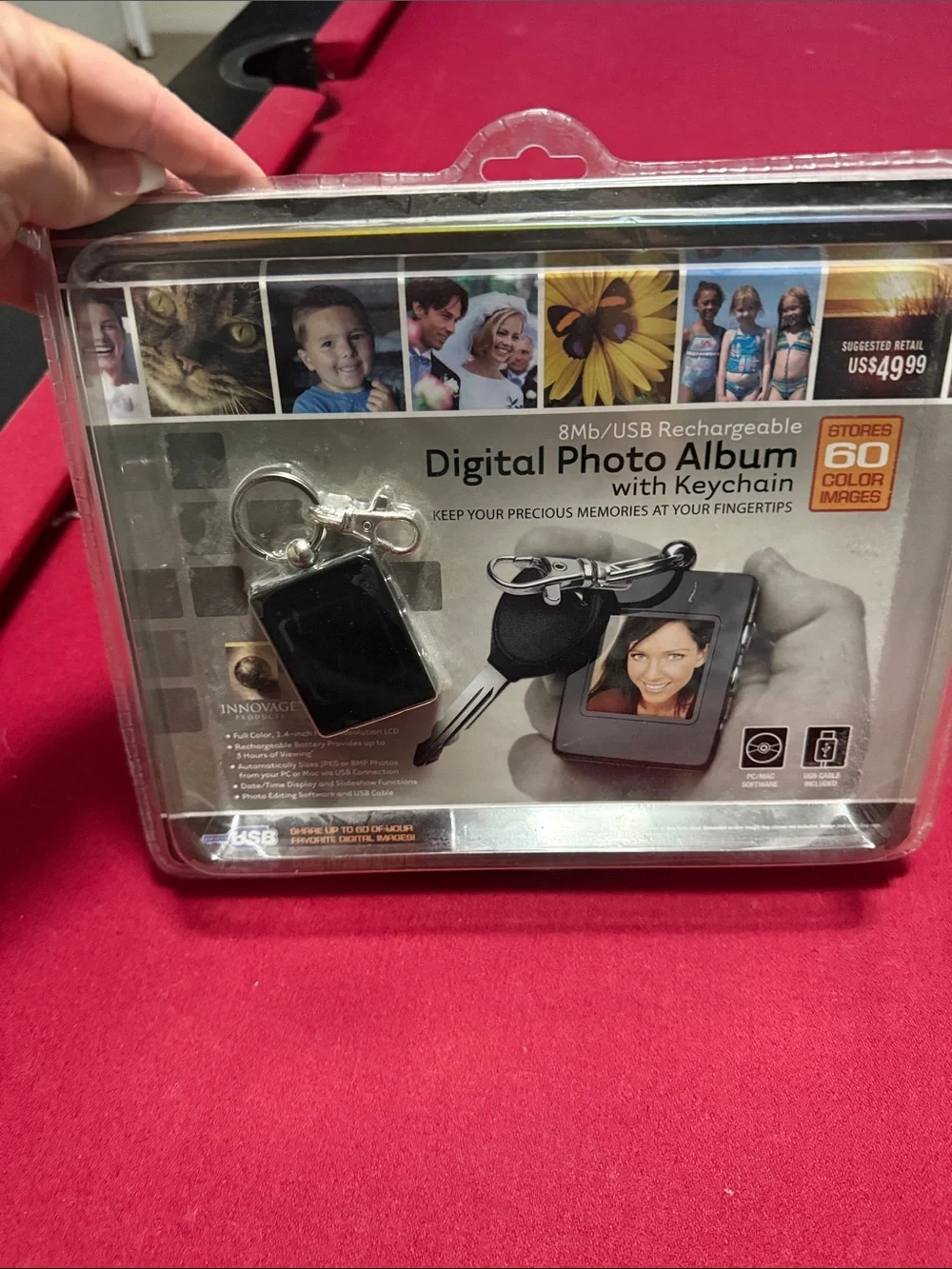 Digital Photo Album Keychain - Black